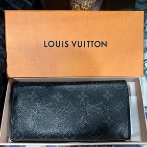 Louis Vuitton Monogram Eclipse Brazza Long Bifold Wallet